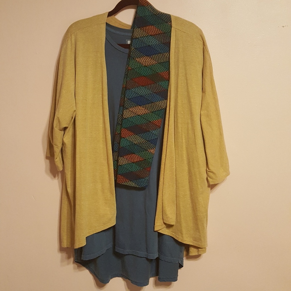LulaRoe 3pc Outfit L Lindsay/3X Patrick/TC legging